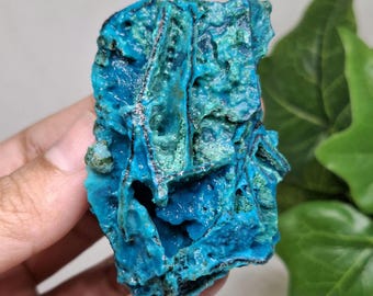 SLAB - RAW Specimens Chrysocolla Blue Native Copper  || Size : 81x35x24 mm || Blue Opalized || Home Decor .