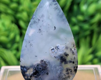 CLARENCE - Marcasiet pluim agaat || Afmeting: 34 x 20 x 5 mm || Cabochons gepolijst || Agaat: