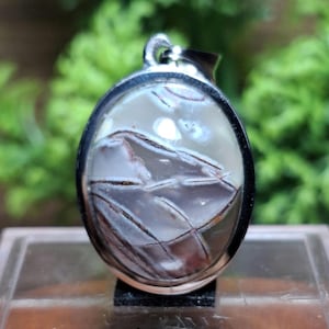 PENDANT OPAL - Chrysocolla Confetti Floating White Copper || Size : 24x19,5x9,5 mm || Pendant Stainless steel.
