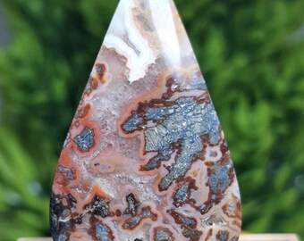 Rode marcasiet-agaat || Afmeting: 44 x 24 x 6 mm ||Gepolijst cabochons || Agaat || Sieradenmaker