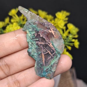 SMALL SLAB-RAW - Chrysocolla Confetti Floating Copper - Blue Copper -Cabochons Cab - Gift Wedding - gift for her