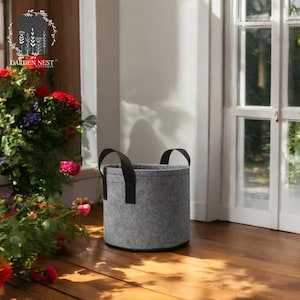 Pflanzen wachsen Tasche, Stofftopf, Garten-Blumentopf, tragbare Tasche, leichter Topf, Pflanzenfaser, 2 Gallonen