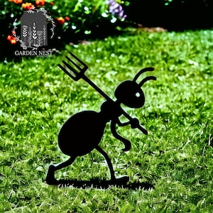 Ant Garden Stakes, Metal Garden Stakes, Metal Art, Yard Decoration, Metal Yard Art