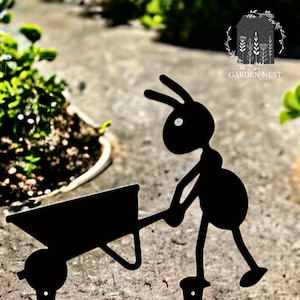 Ant Garden Stakes, Metal Garden Stakes, Metal Art, Yard Decoration, Metal Yard Art