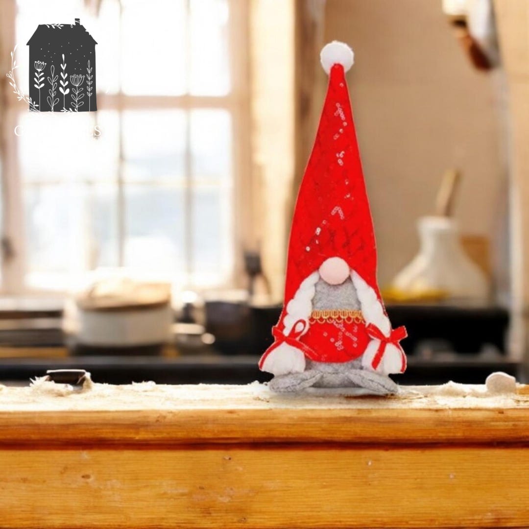 2 pièces de gnomes à café en peluche pour décoration de bar, gnomes suédois Tomte faits à la main, cadeaux pour ferme scandinave, figurine de gnome pour la maison, cuisine, station à
