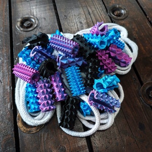 Bondage con design a spirale / Shibari / Punte di corda - Set di 10 pezzi.