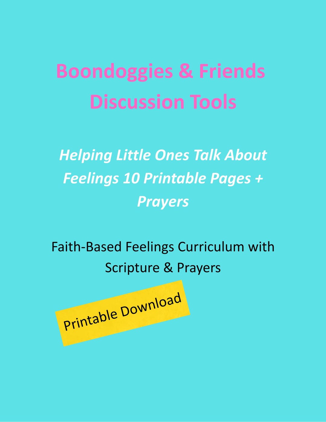 Christian Emotions Curriculum: Printable Feelings Packet for Kids (PDF ...