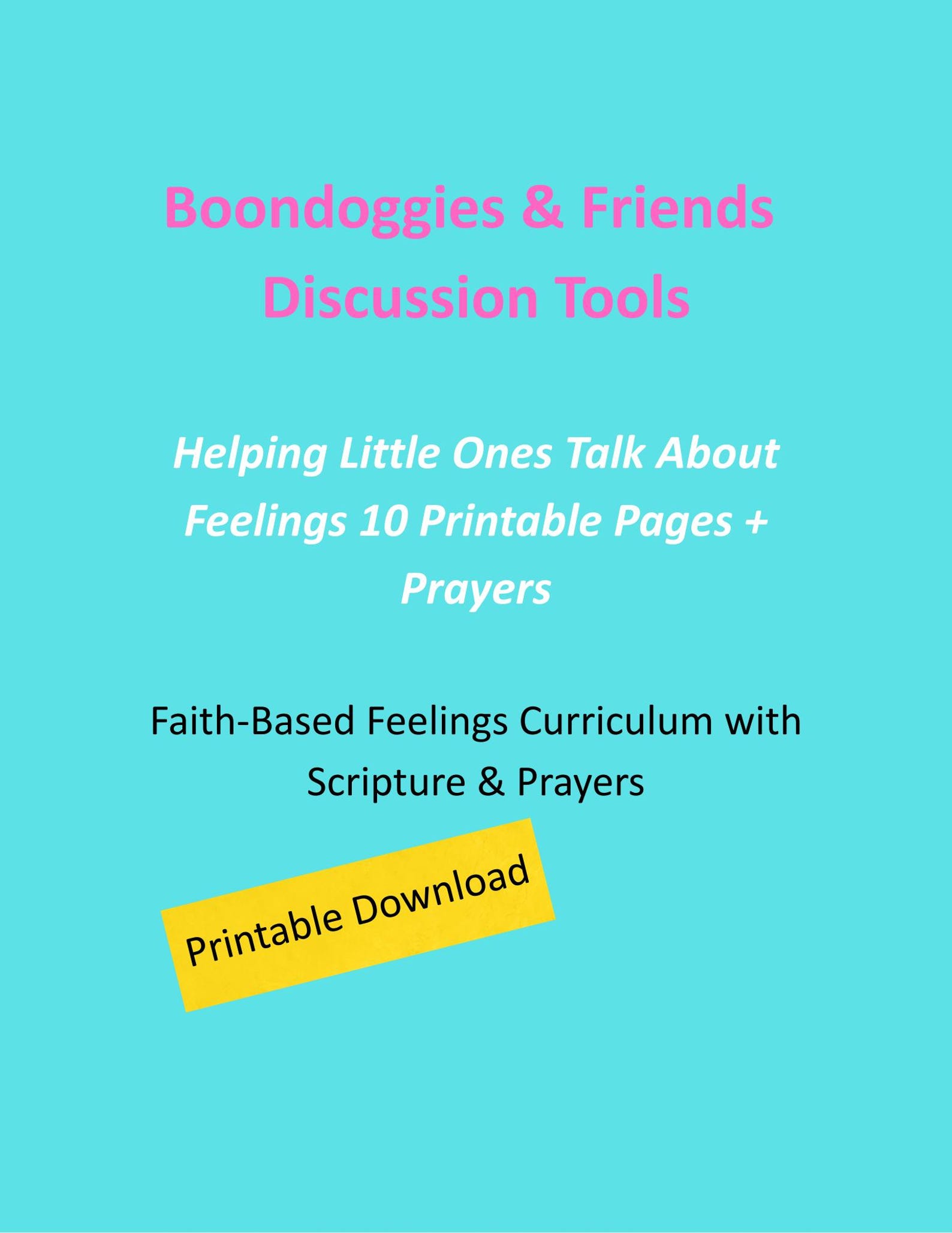 Christian Emotions Curriculum: Printable Feelings Packet for Kids (PDF ...