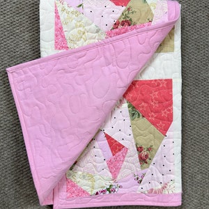 Pink Pattern Baby Quilt - Handmade Baby Blanket - Traditional Baby Quilt - Baby Shower Gift - Baby Gift - Baby Shower