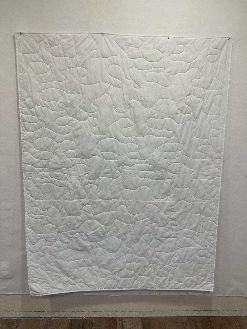 Handmade Rainbow Sun Cloud Baby Quilt, Smiling Sun Cloud Applique, Pastel Rainbow Stripes, Cotton Crib Blanket, Nursery Gift image 7
