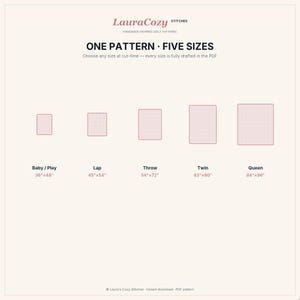 Heirloom Triangle Throw Quilt Pattern PDF - 5-Size Pack - Earth-Tone Triangles - Instant Download image 3