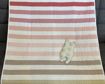 Stripe Throw Quilt Pattern PDF — 5-Size Pack — Horizontal Bands Beginner Quilt, Instant Download