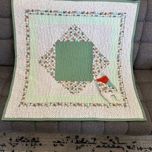 Medallion Throw Quilt Pattern PDF — 5-Size Pack — Center Square + 4 Borders, Instant Download image 1