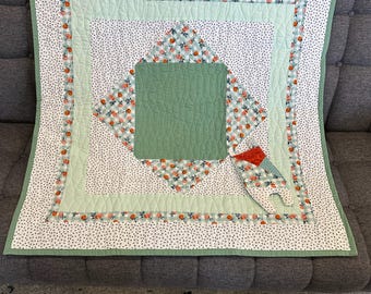 Medallion Throw Quilt Pattern PDF — 5-Size Pack — Center Square + 4 Borders, Instant Download