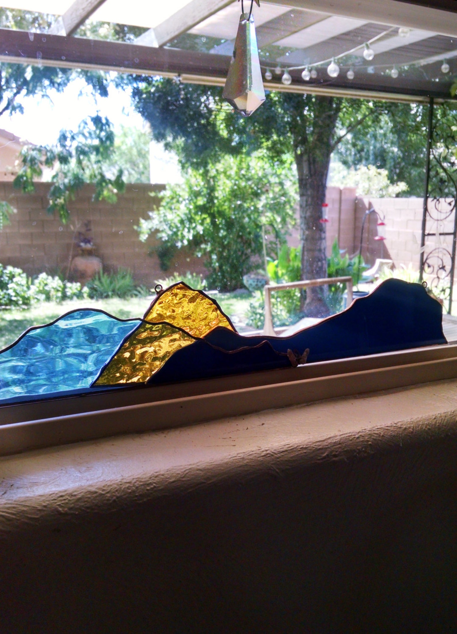 Southern Utah Stained Glass Mountainscape Etsy