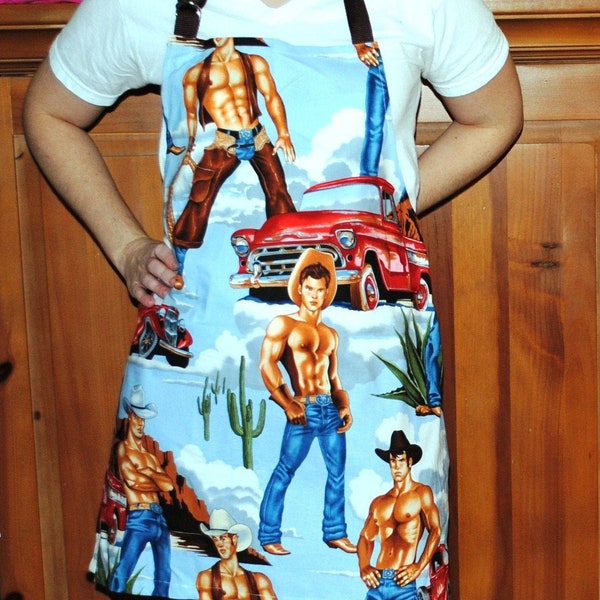 BBQ Chef Apron, Cowboys Unisex, Alexander Henry