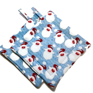 Quilted Pot Holders Christmas set of 2 Santa Claus