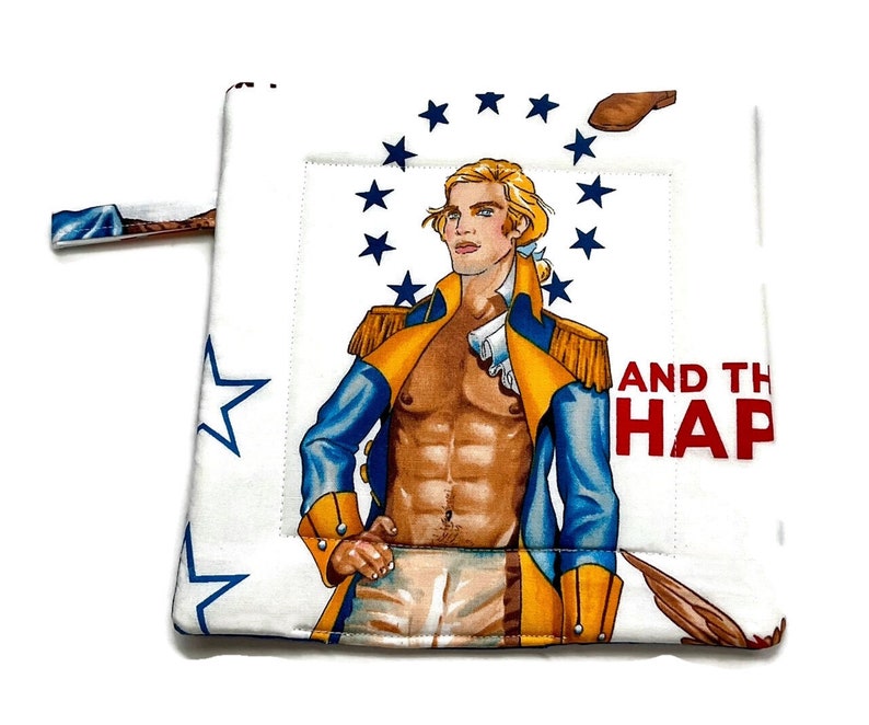 Quilted Pot holders, Set of 2, Hot Men Pinups, Patriotic, Red, White & Blue Uncle Sam Soldiers image 5