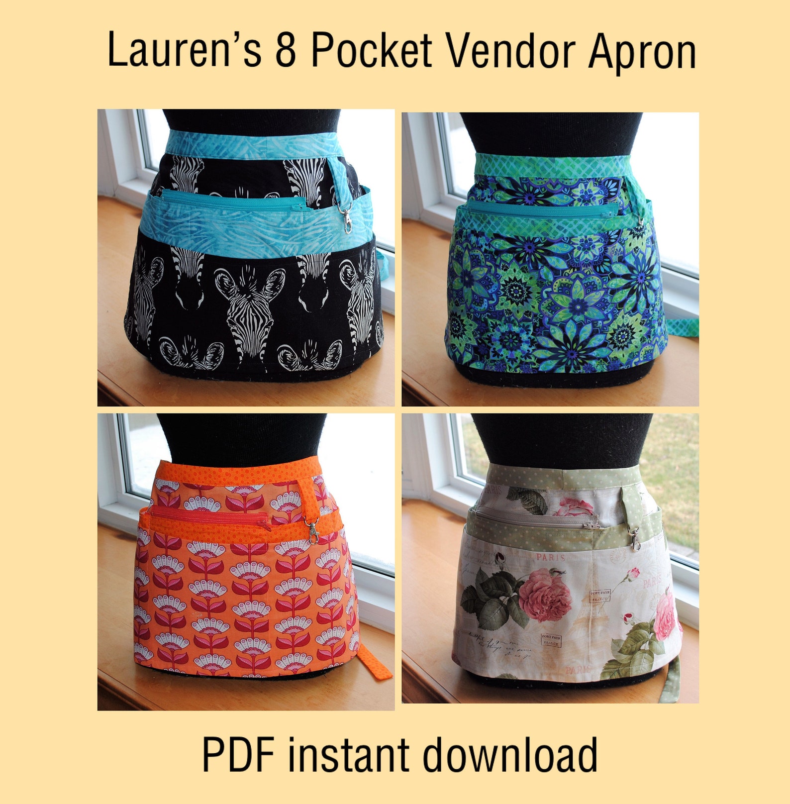 PDF Pattern Vendor Apron Sewing Tutorial Etsy