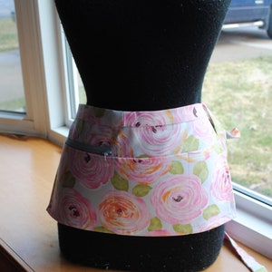 Vendor Server Apron, Pink Roses, cotton Twill image 6