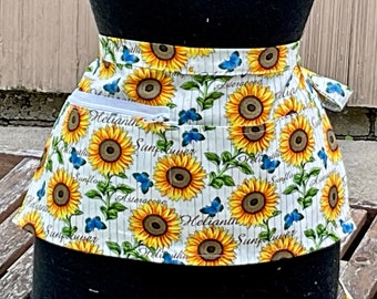 Vendor Server Apron, Zipper, Sunflowers