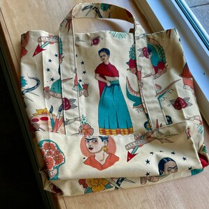 Handmade Reusable Market Bag Tote Bag, Frida Kahlo, Alexander Henry image 8