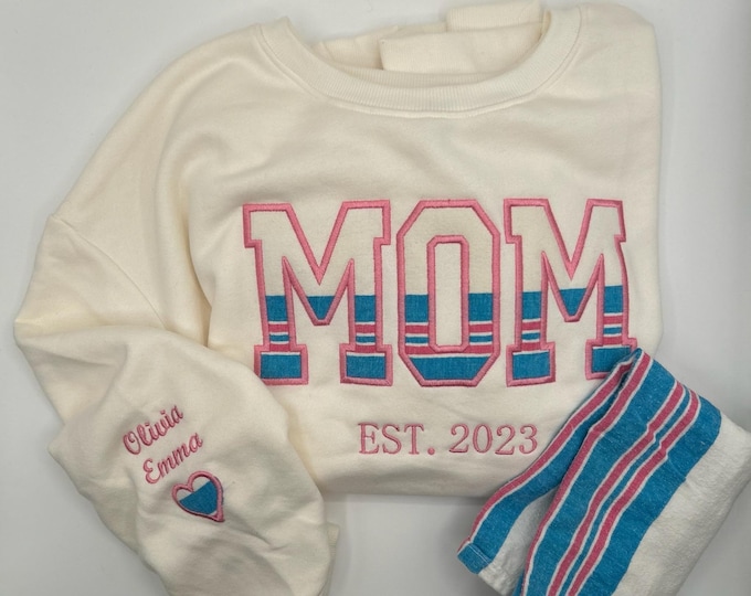 Embroidered Mom Baby Hospital Blanket Fleece Sweatshirt