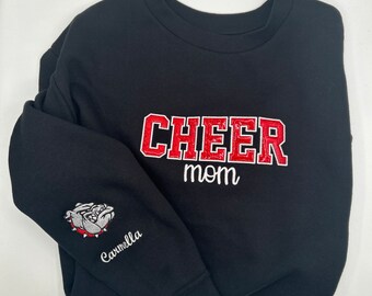 Embroidered Personalized CHEER Mom Fleece Sweatshirt