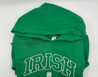 Embroidered IRISH with shamrock Hooded Sweatshirt