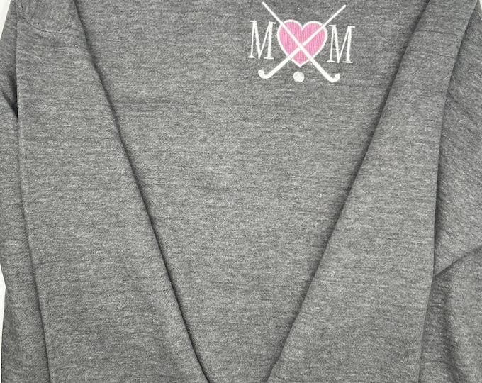 Embroidered Mom Field Hockey Fleece Sweatshirt