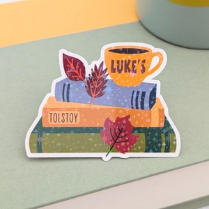 Girls of Gilmore-sticker, Luke&#39;s Coffee-sticker, leesgrage sticker, cadeau boekenliefhebber