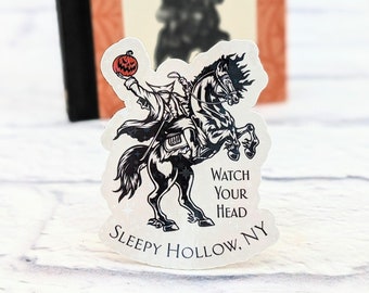 Pegatina de La leyenda de Sleepy Hollow, Pegatina del jinete sin cabeza, Pegatina de Halloween, Washington Irving
