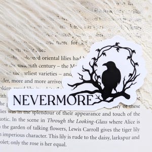 Black Raven Sticker, Edgar Allan Poe, Classic Poetry, Gothic Sticker