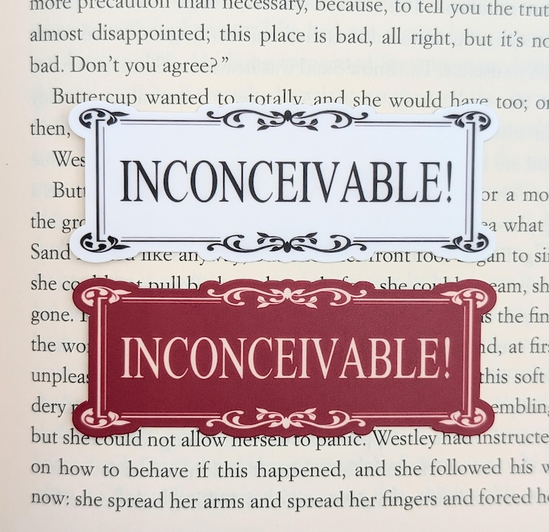 Inconceivable Quote Sticker: Princess Book Lover, Waterproof Vinyl - Etsy