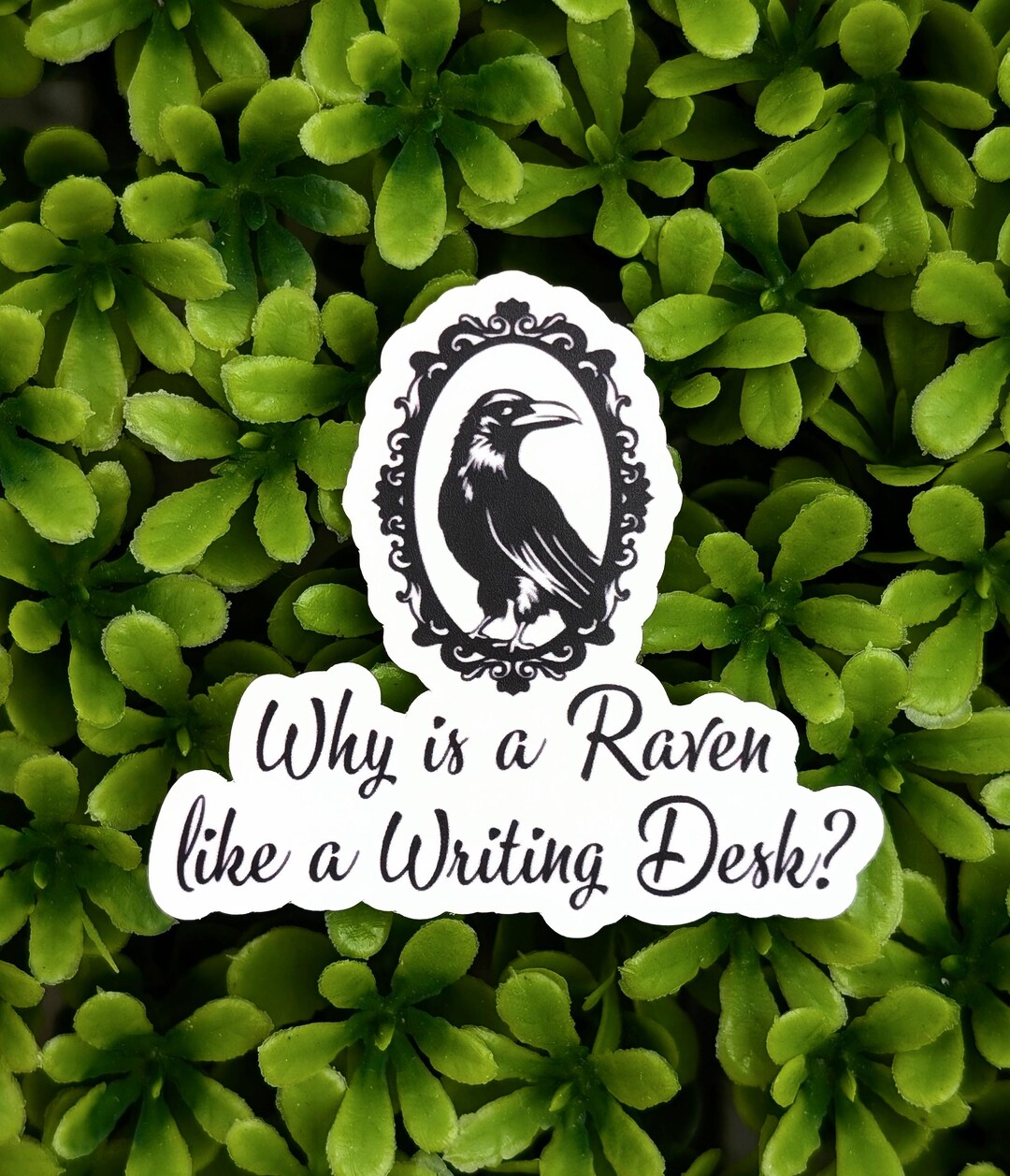 Alices Adventures in Wonderland Sticker, Riddle Sticker, Raven Sticker ...