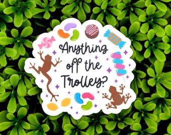 Magical Sweets Sticker, Trolley Sweets Decal, Frog Sticker