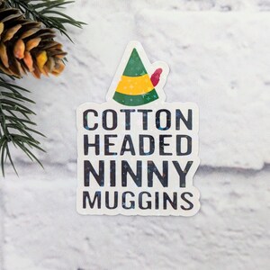 Elf Inspired Sticker, Christmas Sticker, Cotton Headed Sticker, Buddy Sticker