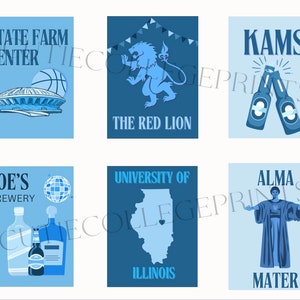 Cute University of Illinois Urbana Champaign college poster prints