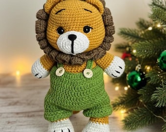 Personalized Crochet Lion Plush: Safari Nursery Decor, Baby Keepsake, Birthday Gift From grandparents