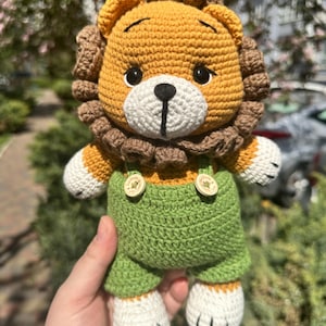 Personalized Crochet Lion Plush: Safari Nursery Decor, Baby Keepsake