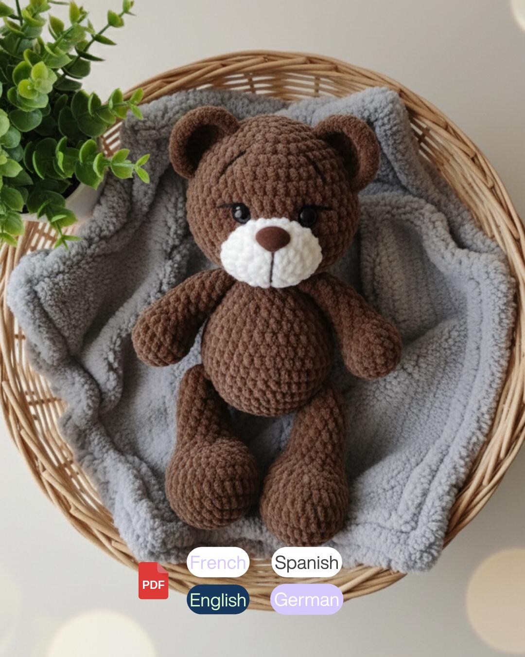 Crochet Teddy Bear Pattern: Amigurumi Plush Toy (PDF Download, Beginner ...