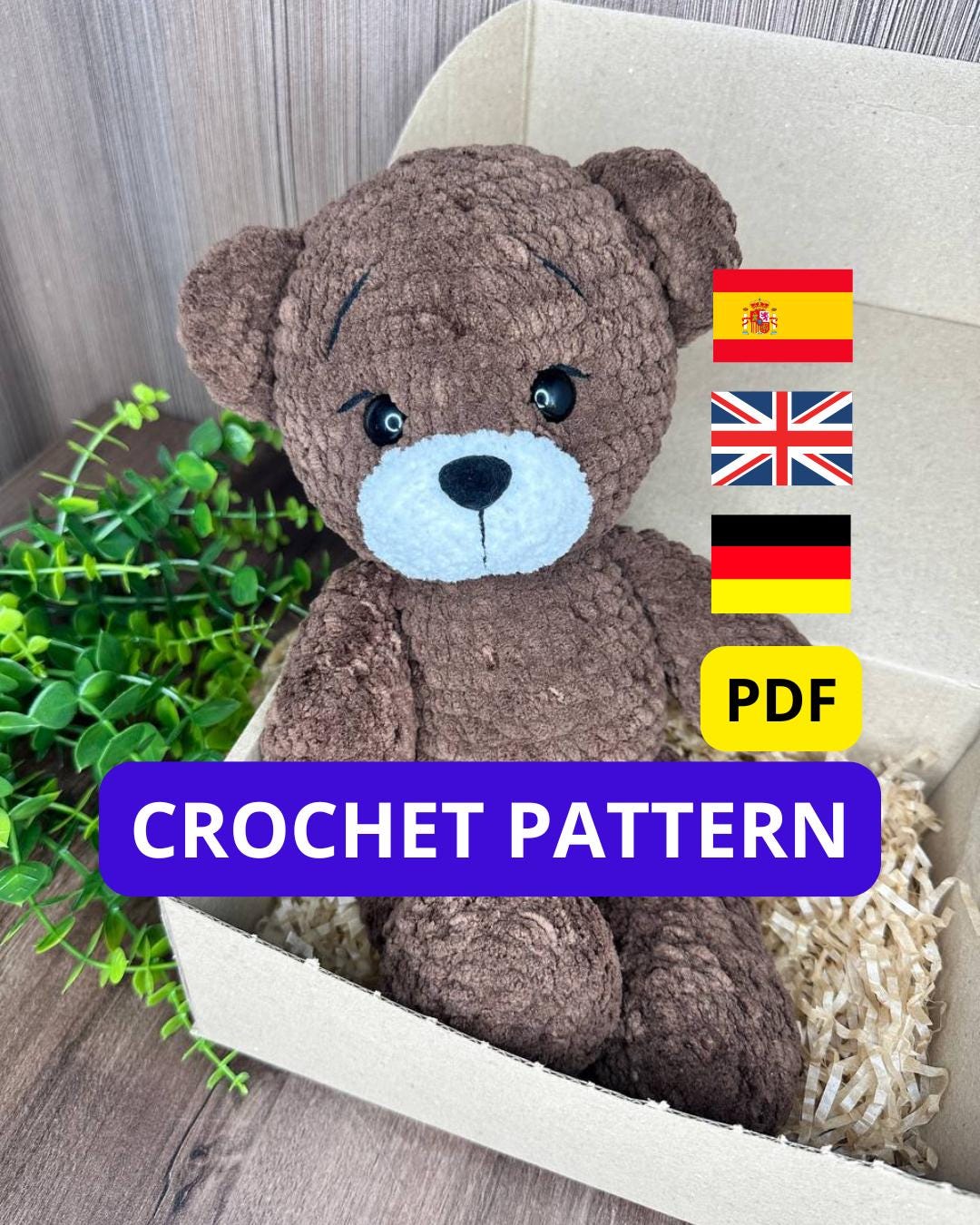 Beginner Friendly Crochet Teddy Bear Pattern, Bear Crochet Pattern ...