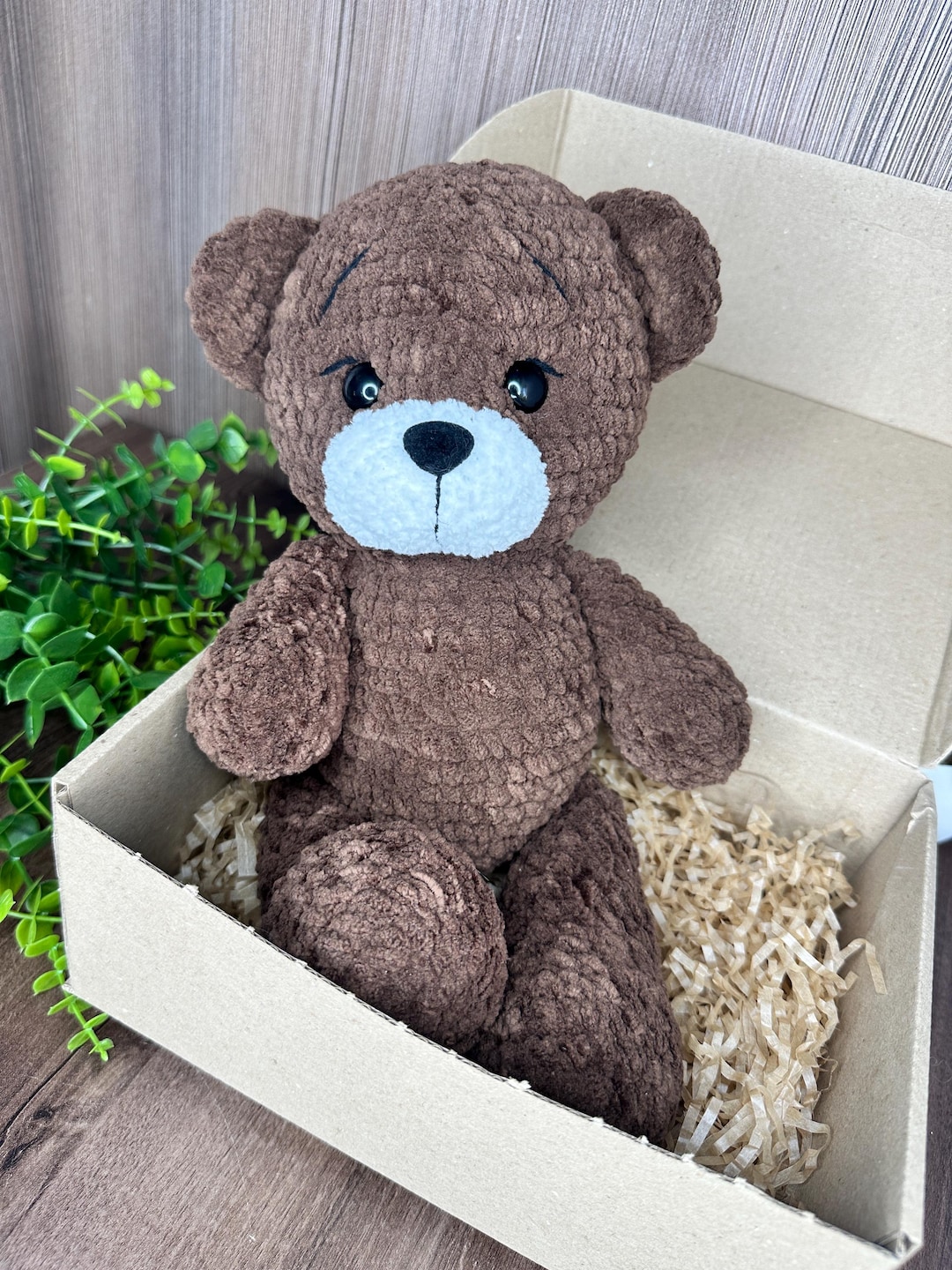 手作りテディベア　ブラウン 手作りのぬいぐるみブラウンテディベア：パーソナライズされたギフト