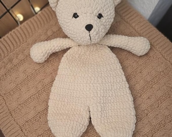 Crochet teddy bear pattern, plush lovey PDF tutorial, Crochet comforter pattern, amigurumi toy pattern , beginner friendly