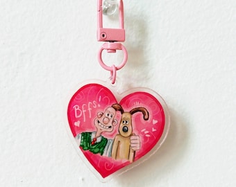 wallace and gromit bffs - acrylic keychain
