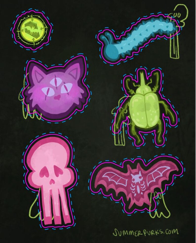 Cute Cryptid Sticker Sheet - Etsy