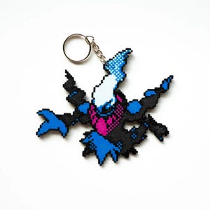 Pixel Darkrai Keychain. Pokemon-Inspired. 3D Printed.