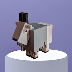 Articulated Minecraft-Inspired Goat, Poseable Figure or Keychain, 3D Printed. Gamer Desk Toy. Pixel Style Decoration