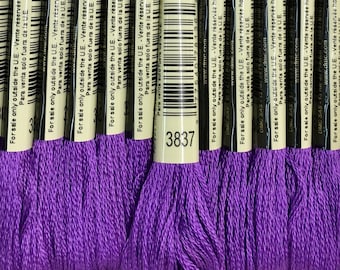 DMC 3837 Lavender Ultra Dark Embroidery Floss 6 Strand Thread for Embroidery Cross Stitch Needlepoint Sewing Beading 2 Skeins