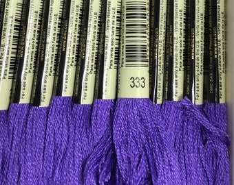 DMC 333 Blue Violet Very Dark Embroidery Floss 6 Strand Thread for Embroidery Cross Stitch Needlepoint Sewing Beading 2 Skeins